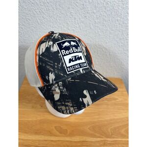 KTM Red Bull Racing Team has Hat Men OSFA Black White Snapback Motocross Cap